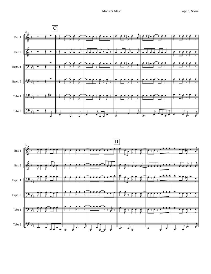 Monster Mash Monster Mash Brass Ensemble scores gallery preview page 3
