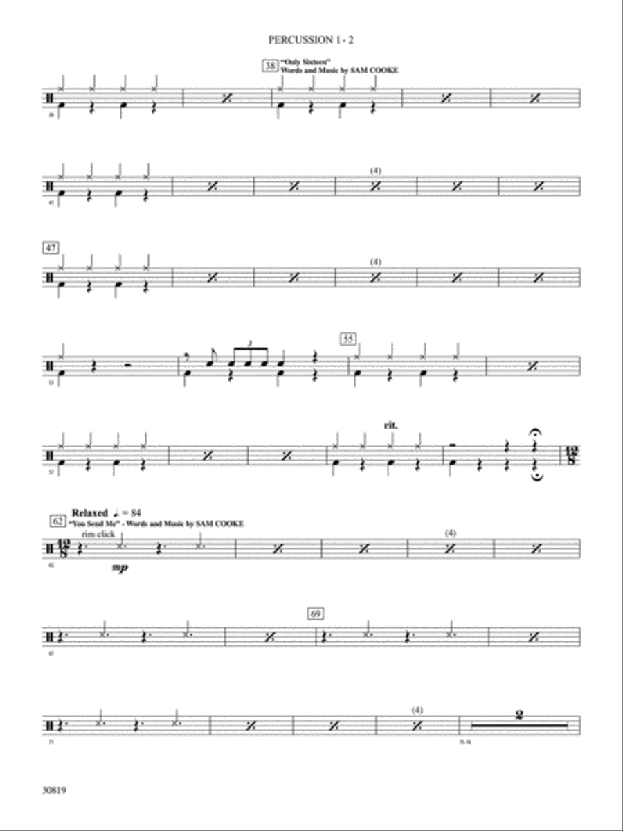 Sixties Gold: 1st Percussion Concert Band scores gallery preview page 2