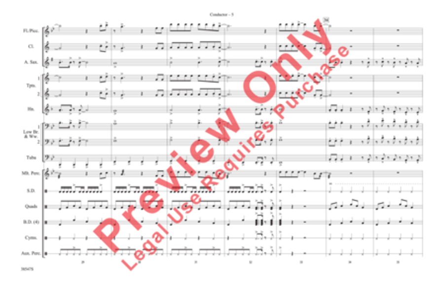 The Edge of Glory Marching Band scores gallery preview page 6