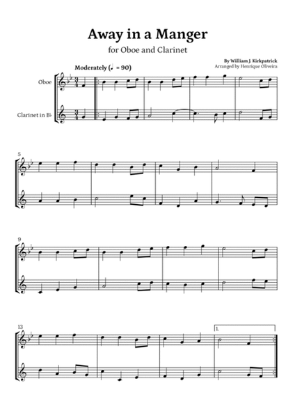 5 Christmas Carols (Oboe and Clarinet) - Easy Intermediate Level image number null