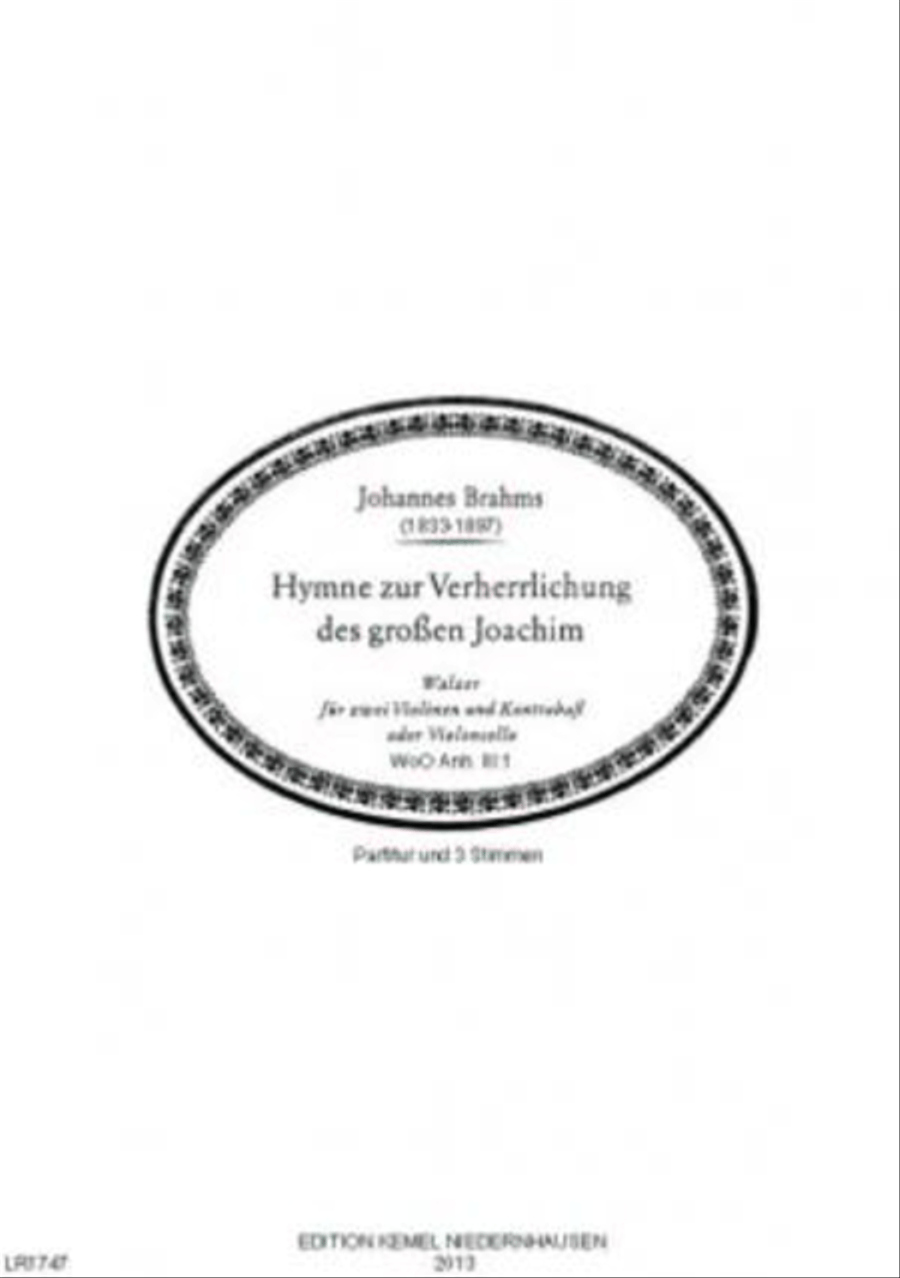 Hymne zur Verherrlichung des grossen Joachim Cello scores gallery preview page 1
