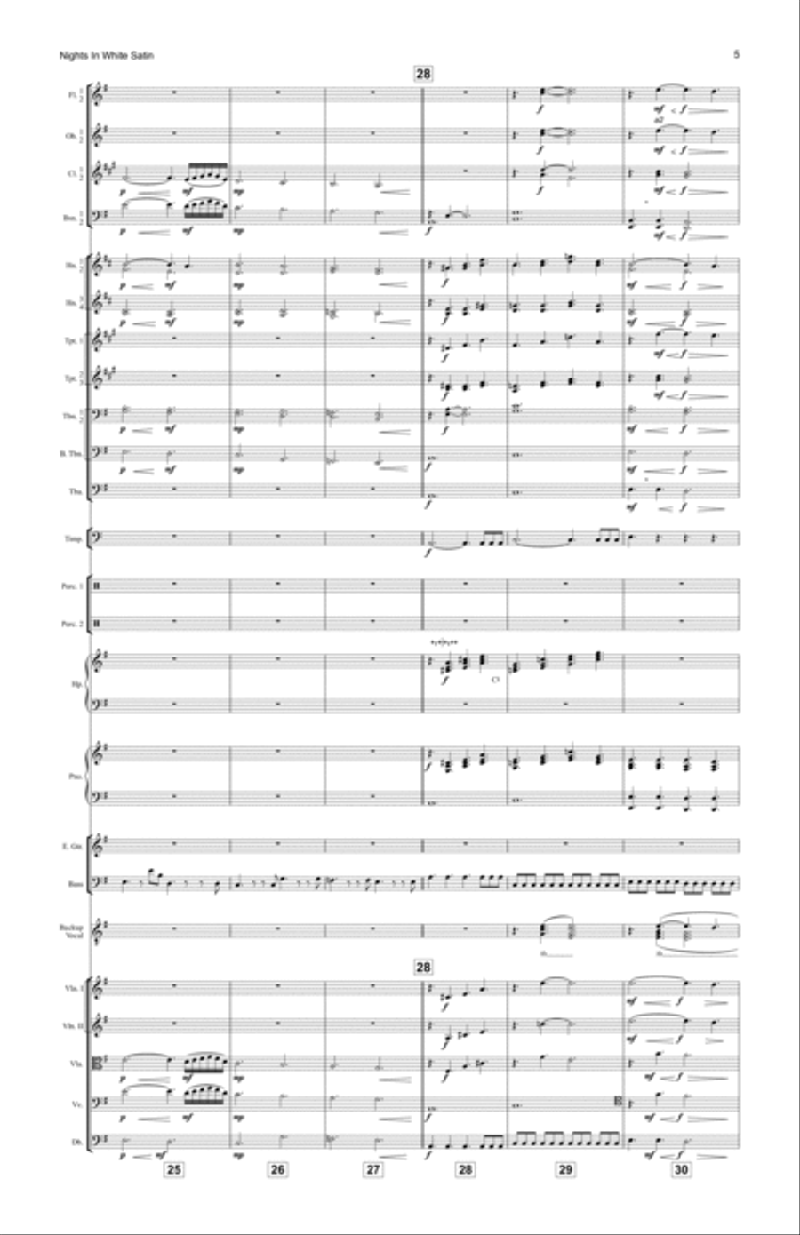 Nights In White Satin Full Orchestra scores gallery preview page 5