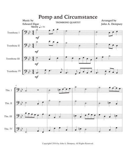 Pomp and Circumstance (Trombone Quartet) image number null