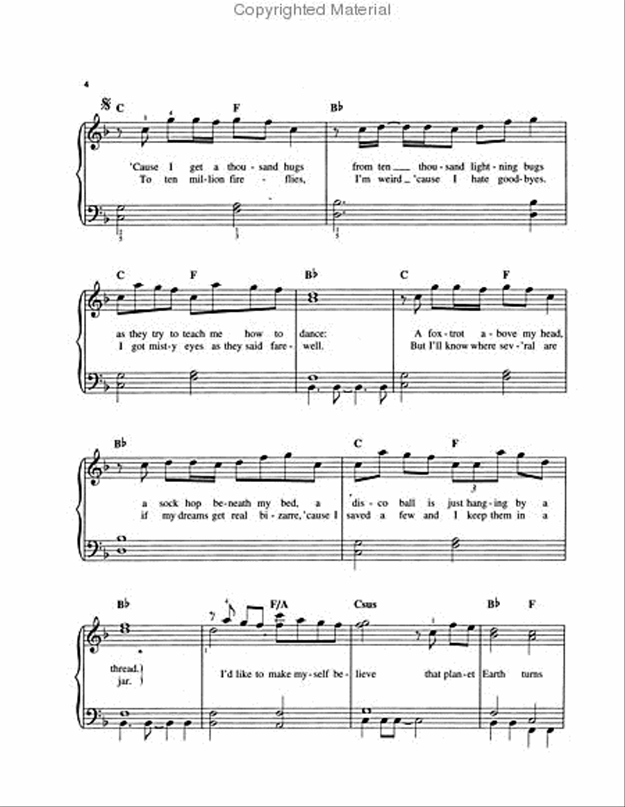 Fireflies Easy Piano scores gallery preview page 3