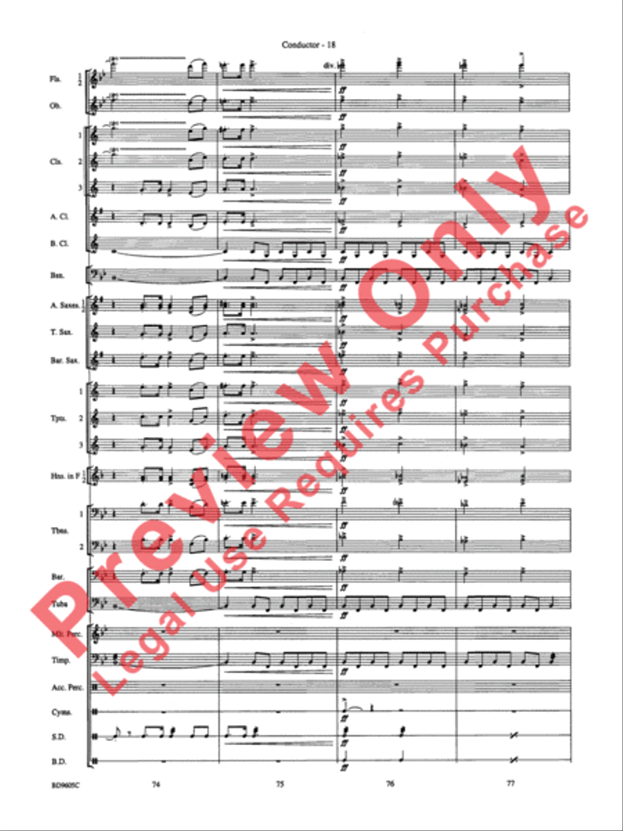 Tower Hill Overture Concert Band scores gallery preview page 21