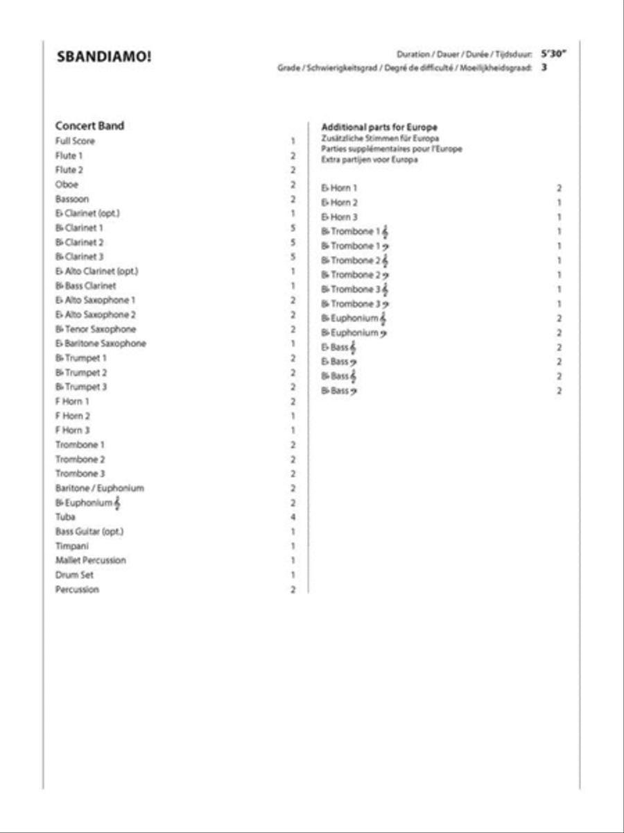 Sbandiamo! Concert Band scores gallery preview page 2