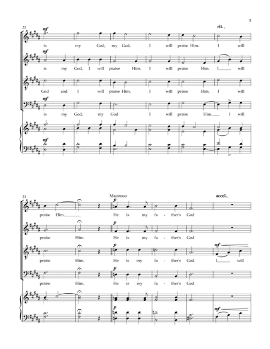 The Lord Is My Strength 4-Part scores gallery preview page 3