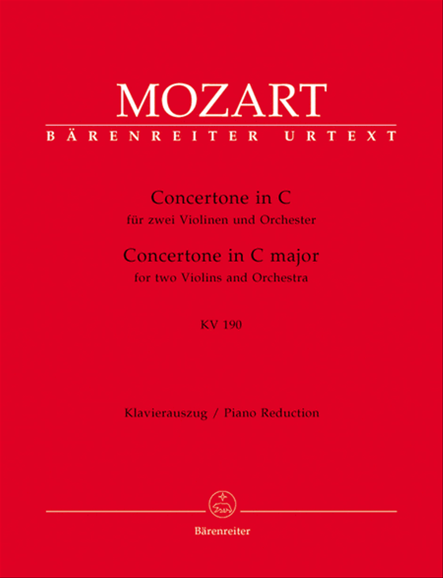 Concertone for two Violins and Orchestra C major, KV 190 (166b, KV6:186 E)