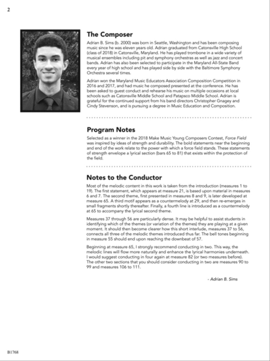 Force Field: Score Concert Band scores gallery preview page 2