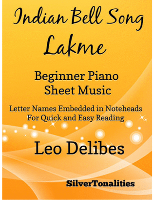 Book cover for Indian Bell Song Lakme Beginner Piano Sheet Music