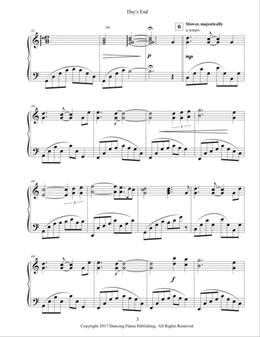 Day's End Easy Piano scores gallery preview page 3