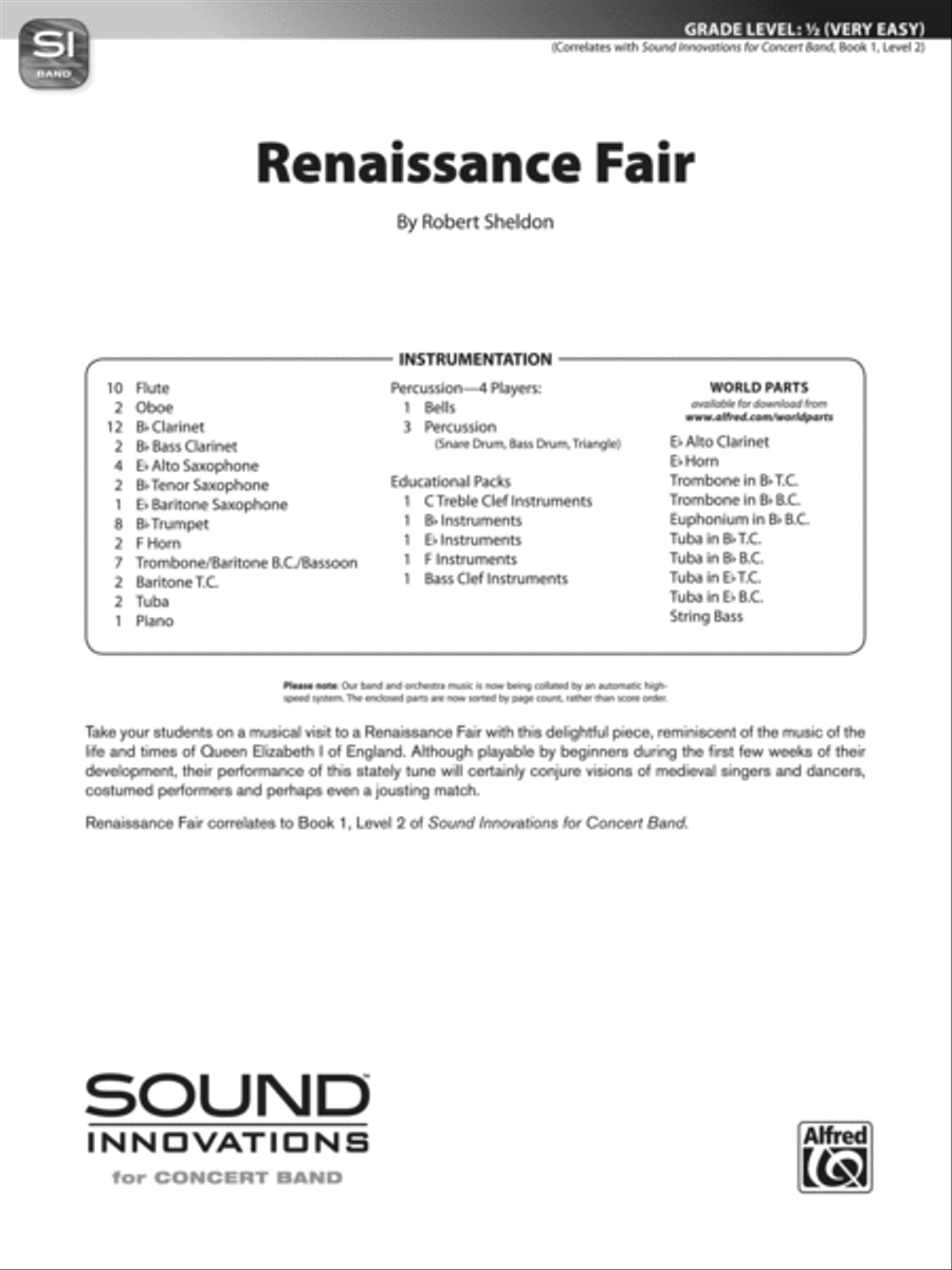 Renaissance Fair: Score Renaissance Fair: Score Concert Band scores gallery preview page 1