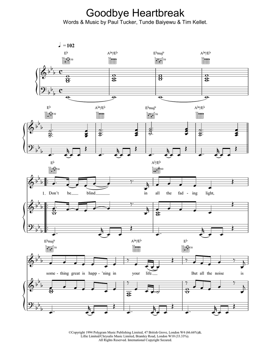 Goodbye Heartbreak Goodbye Heartbreak Acoustic Guitar scores gallery preview page 1