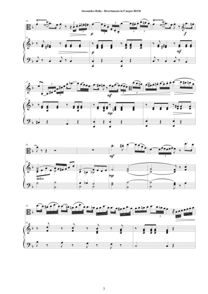 Rolla A - Divertimento in F major BI 330 - for Viola and Piano - Score and Part image number null