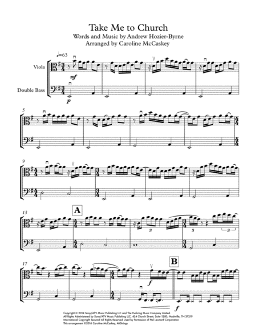 Take Me To Church Take Me To Church String Duet scores gallery preview page 2
