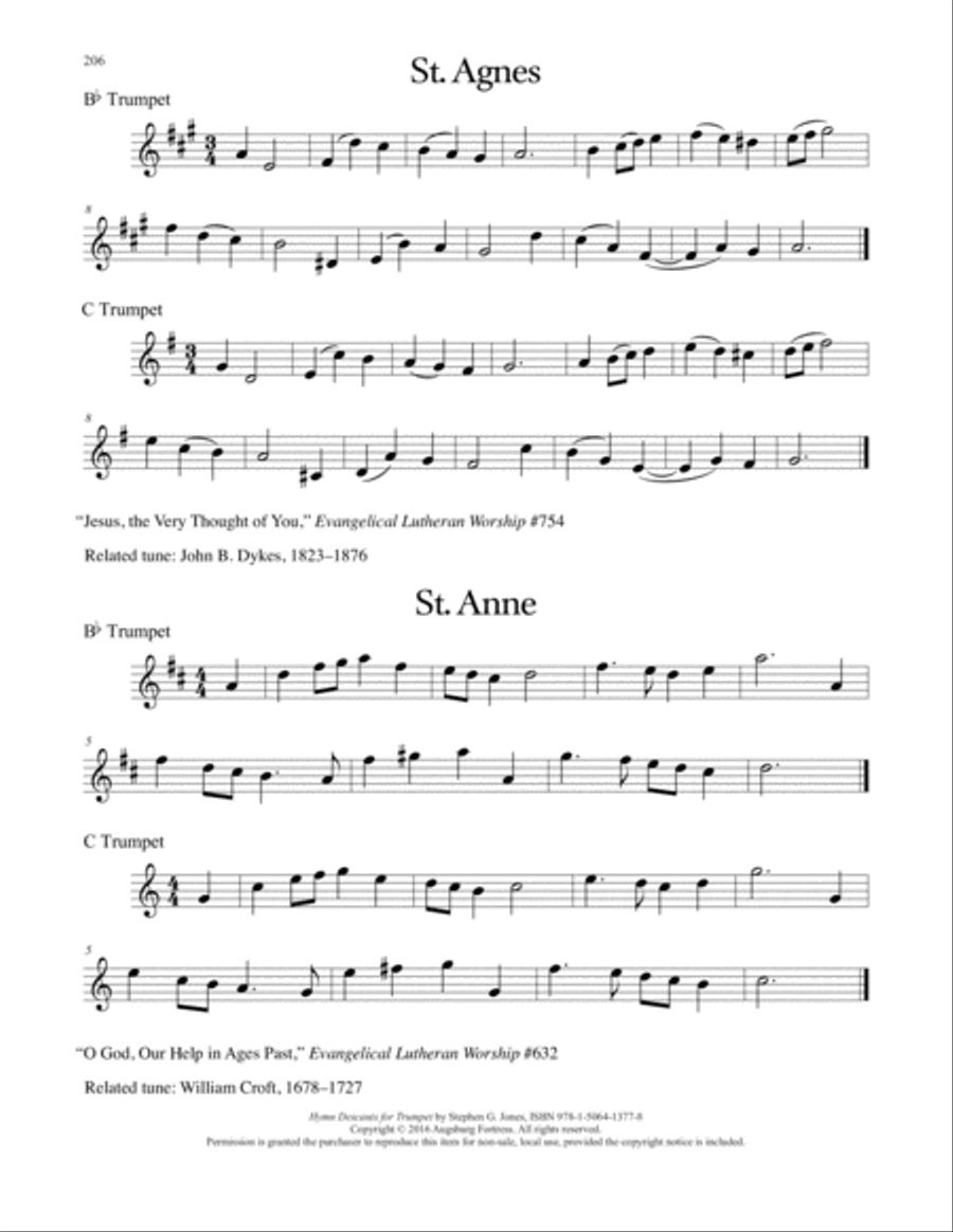 Hymn Descants for Trumpet C Trumpet scores gallery preview page 207