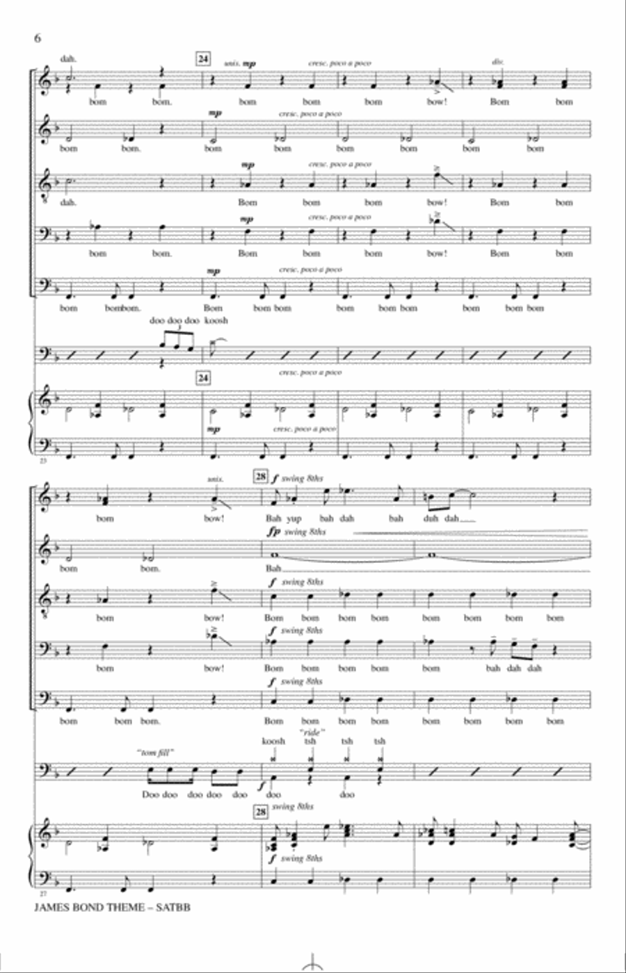 James Bond Theme (arr. Alan Billingsley) 4-Part scores gallery preview page 5