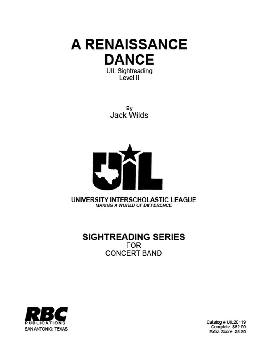 A Renaissance Dance Concert Band scores gallery preview page 1