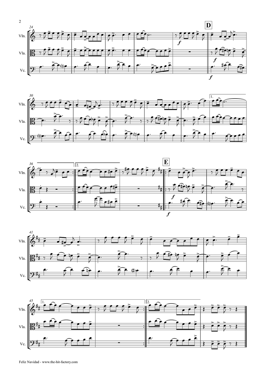 Feliz Navidad String Trio scores gallery preview page 3