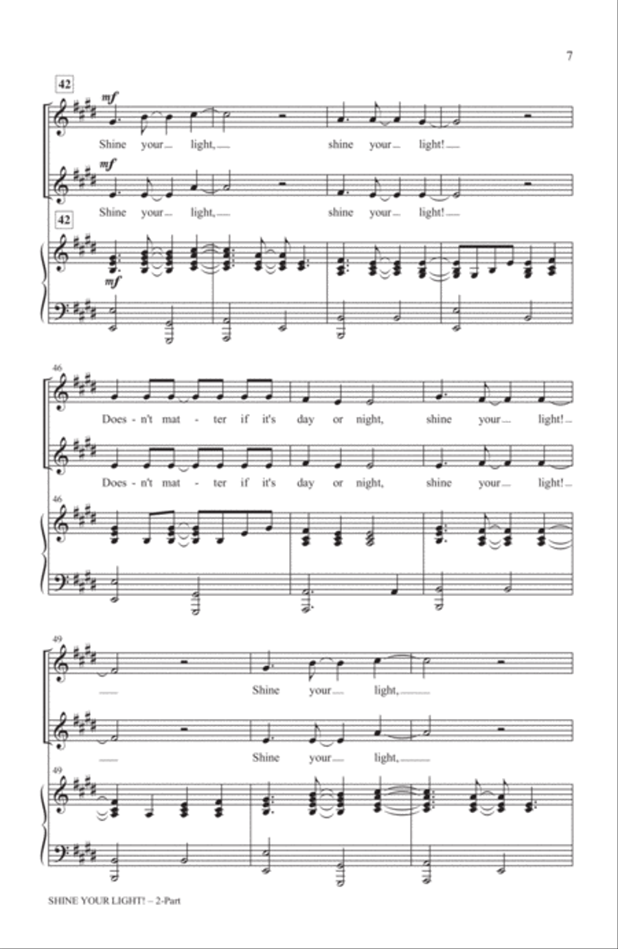Shine Your Light! 2-Part scores gallery preview page 6