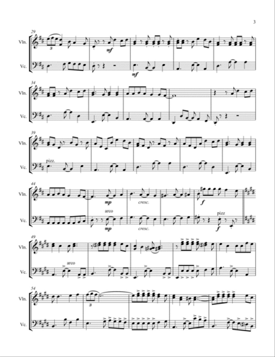 Feliz Navidad String Duet scores gallery preview page 5