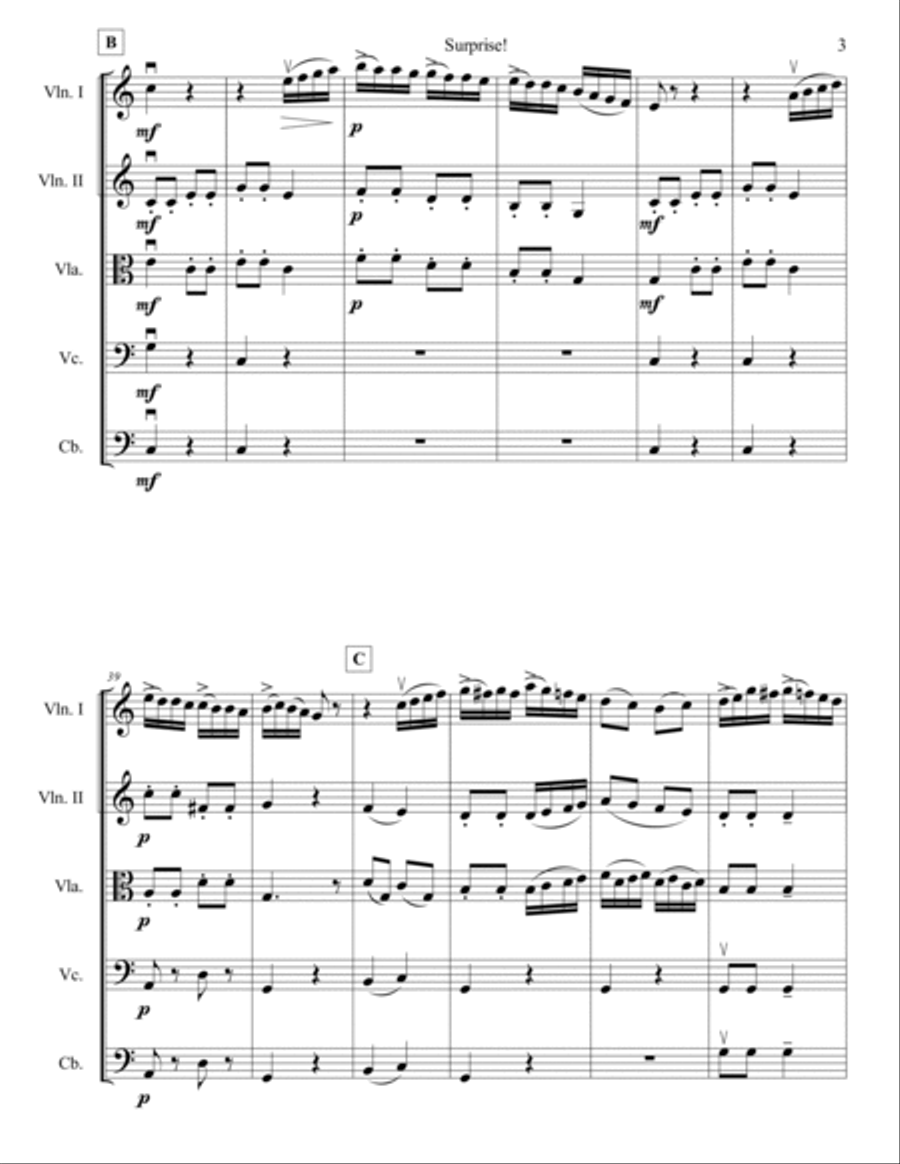 Surprise Symphony String Orchestra scores gallery preview page 3