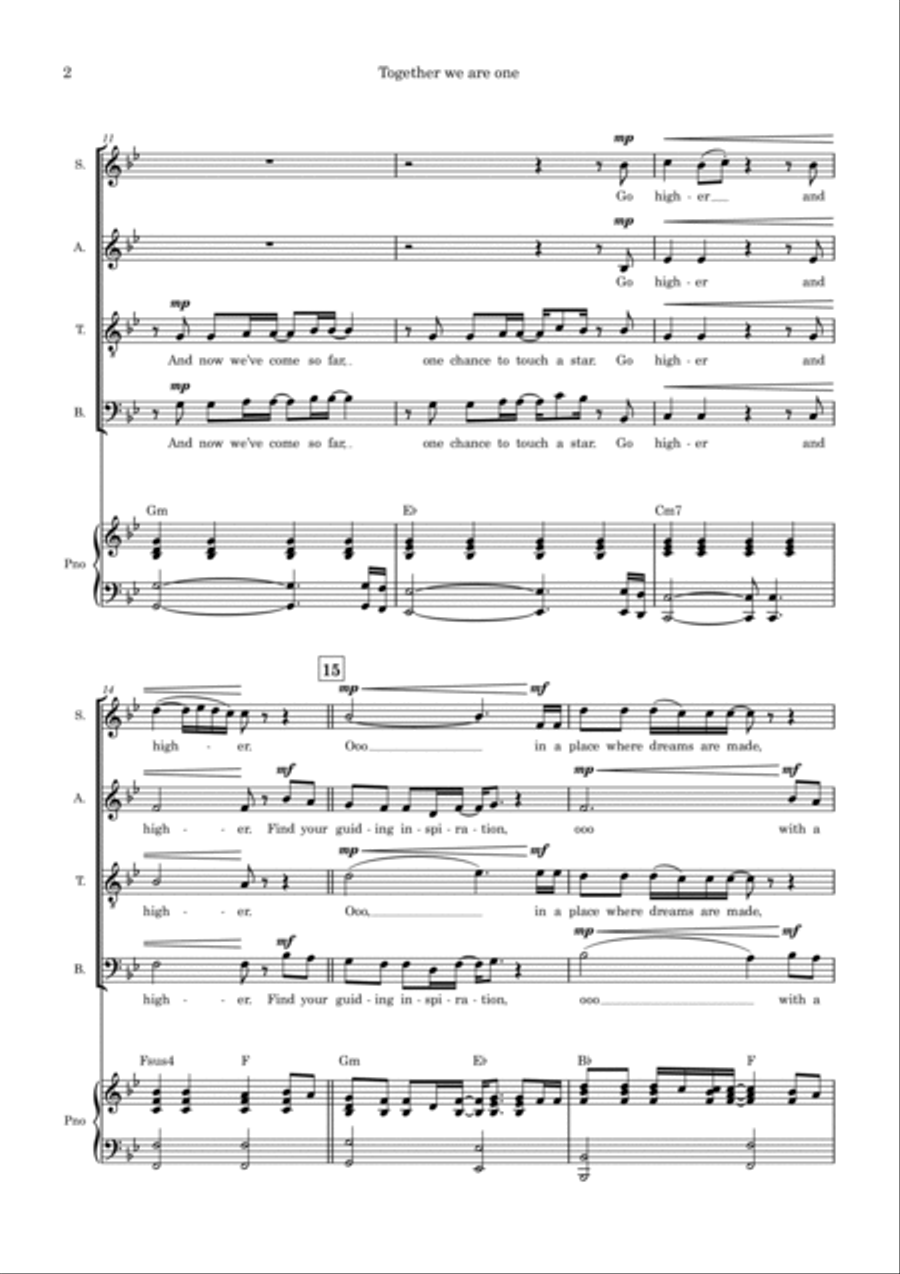 Together We Are One 4-Part scores gallery preview page 2