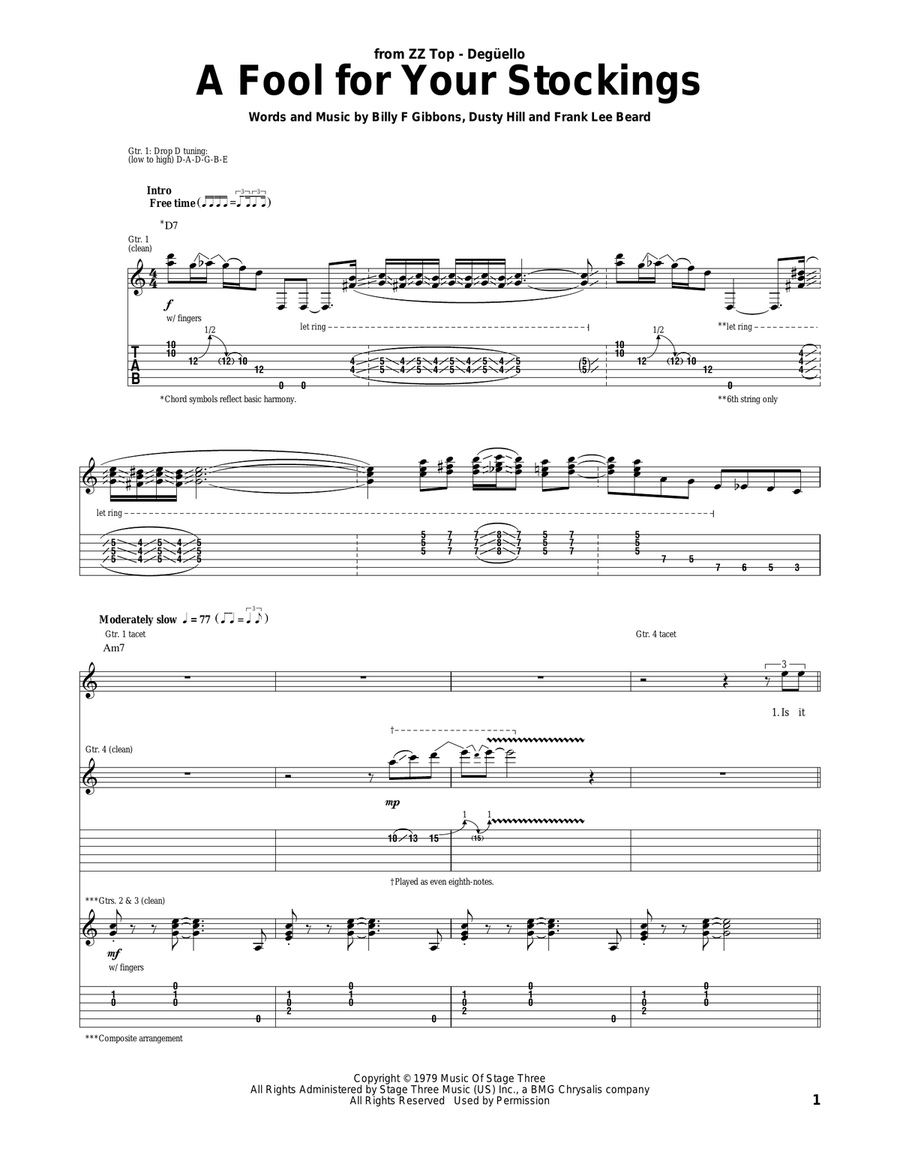 A Fool For Your Stockings Acoustic Guitar scores gallery preview page 1