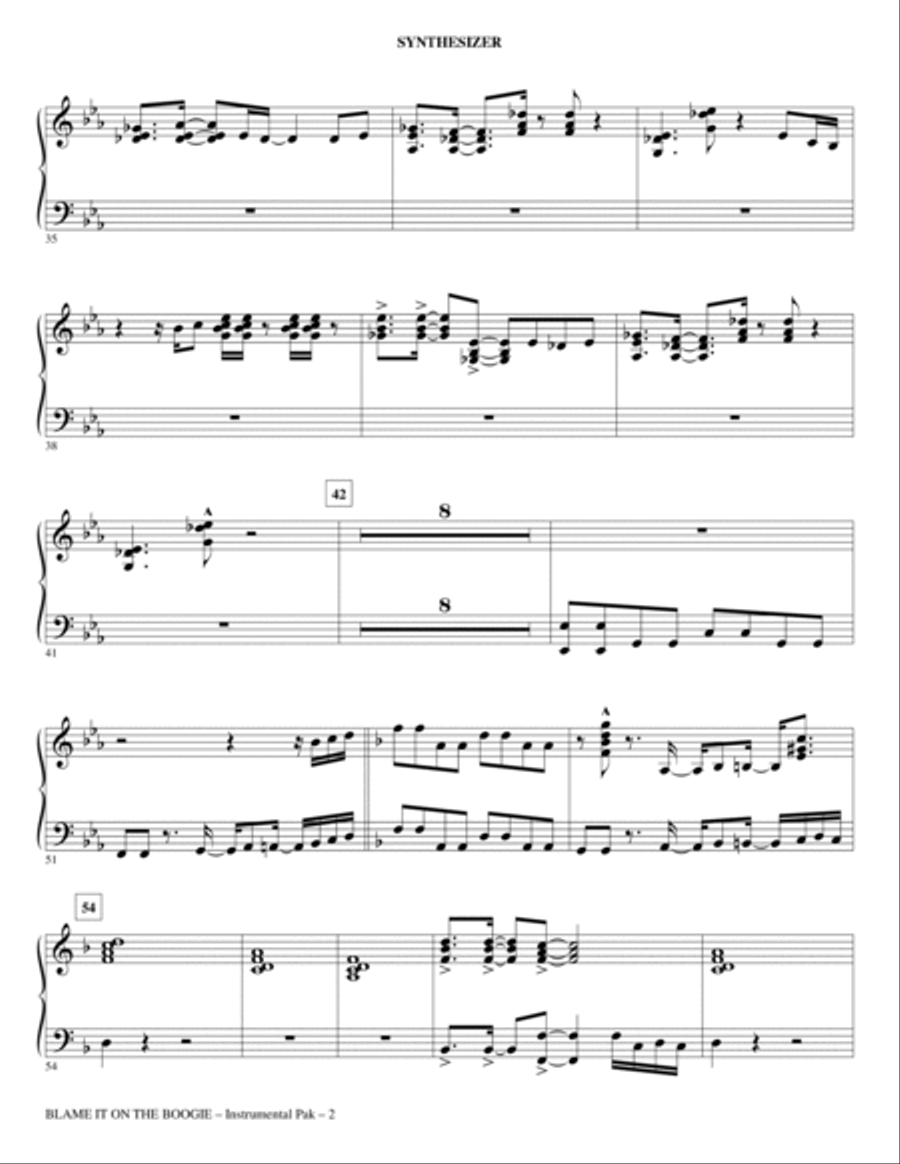 Blame It On The Boogie - Synthesizer Choir scores gallery preview page 2