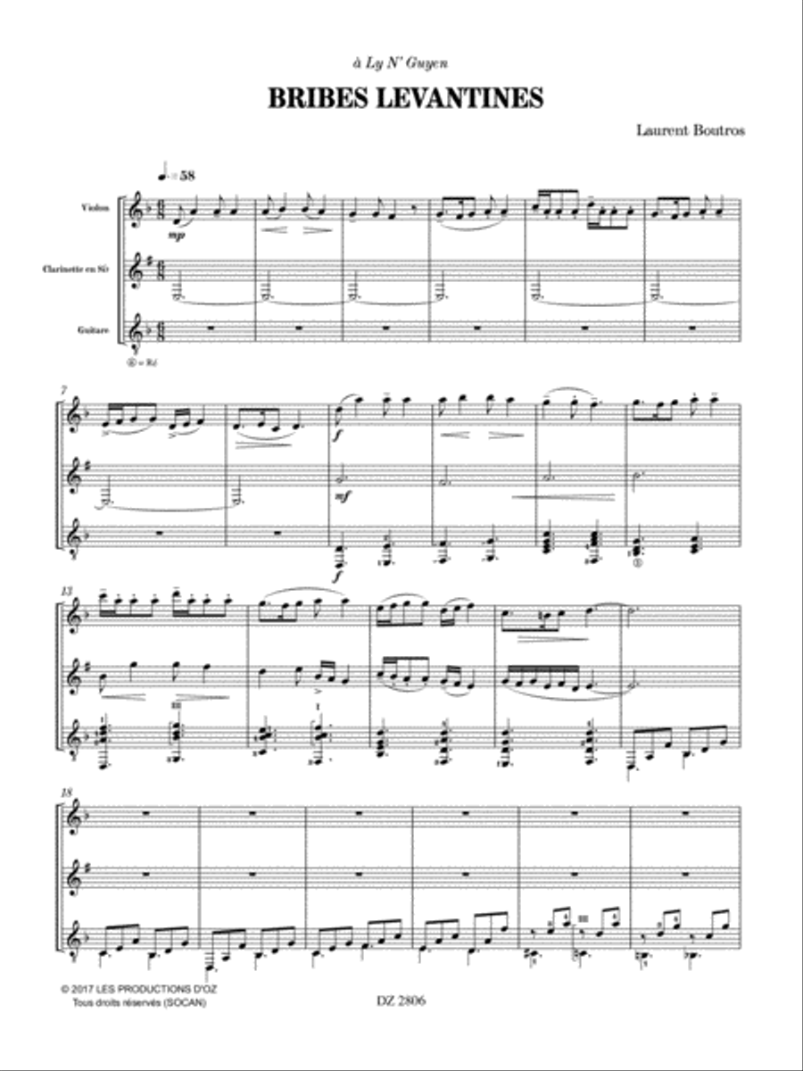 Bribes levantines Clarinet scores gallery preview page 2