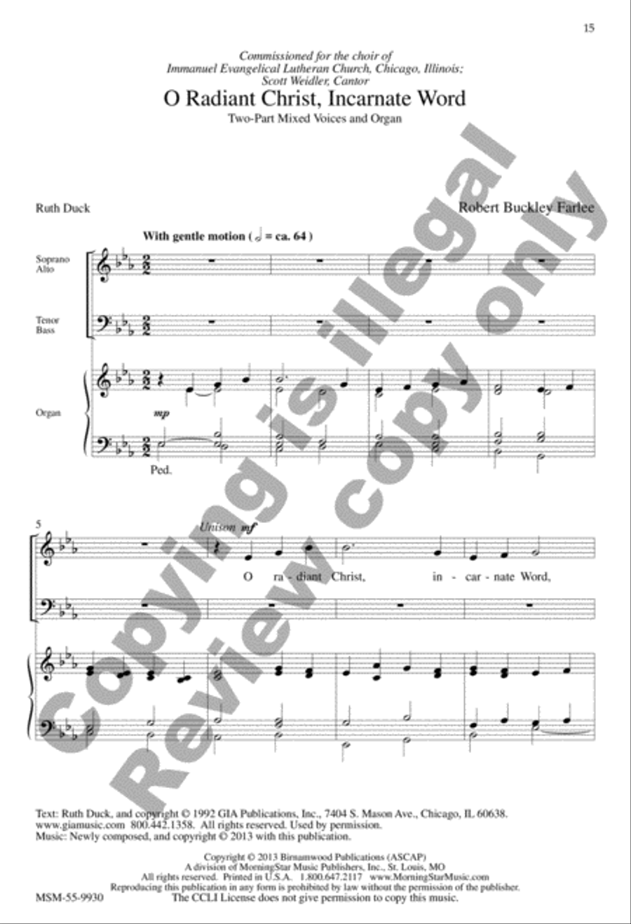 O Lord of Light: Nine Two-Part Mixed Anthems for the Church Year 2-Part scores gallery preview page 6