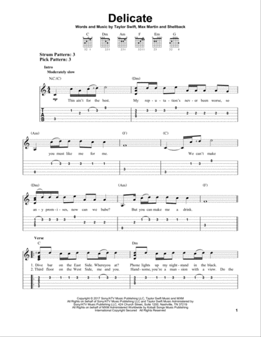 Delicate Acoustic Guitar scores gallery preview page 1