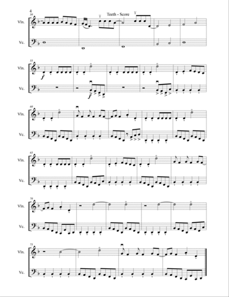 Teeth String Duet scores gallery preview page 4