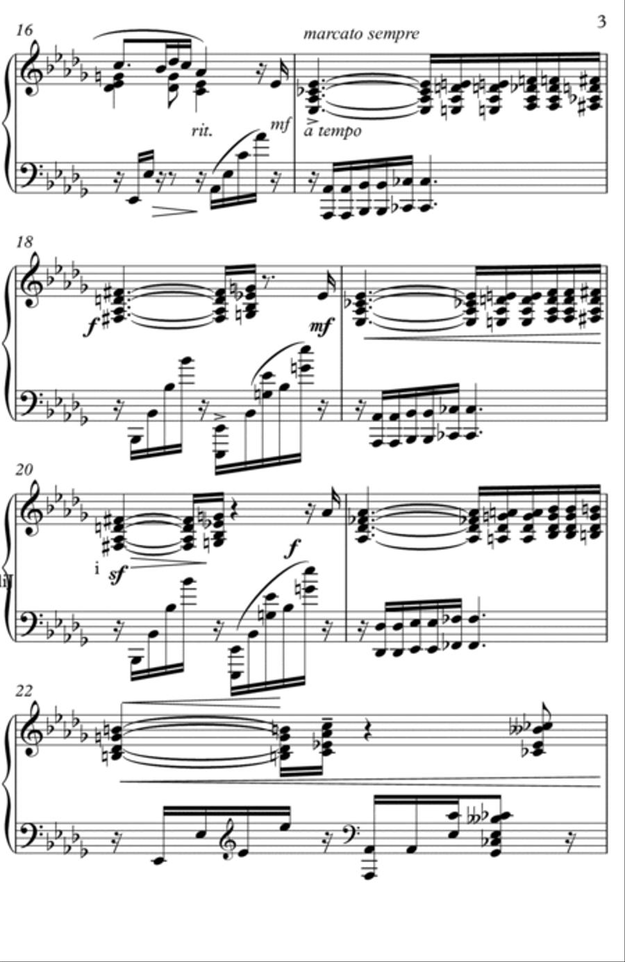 Nocturne for Left Hand Alone (Opus 9 Number 2) Part scores gallery preview page 3