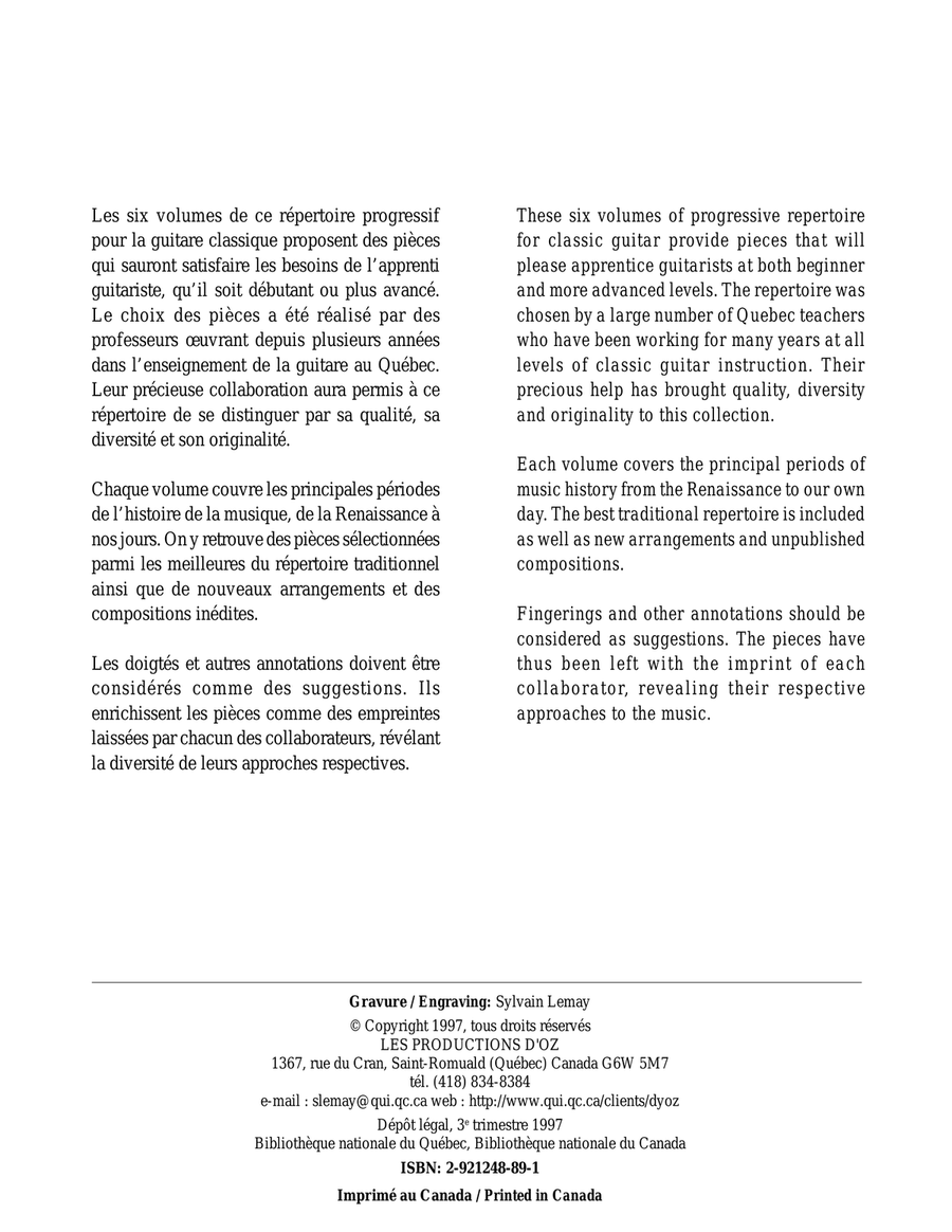 Répertoire progressif pour la guitare, vol. 4