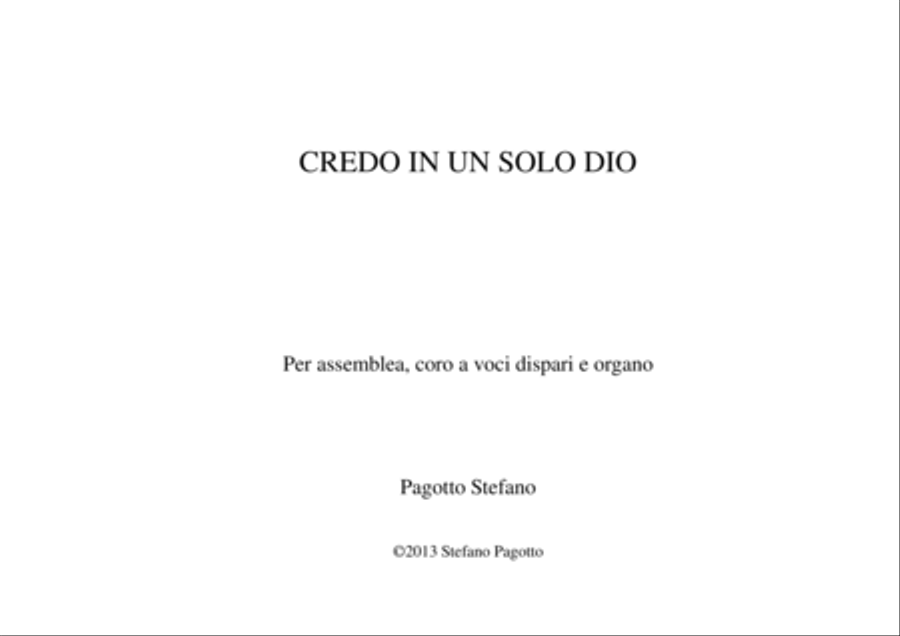 Credo in un solo Dio 4-Part scores gallery preview page 1
