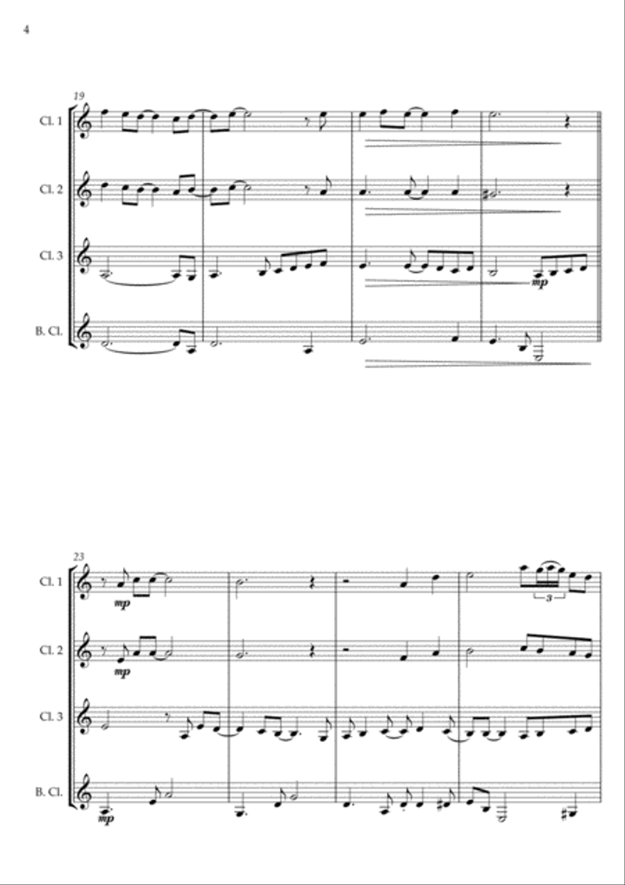 Mary, Did You Know? Clarinet Quartet scores gallery preview page 4