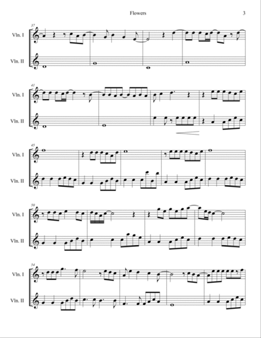 Flowers Flowers String Duet scores gallery preview page 3