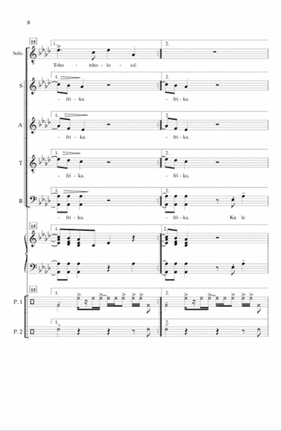 Tshotsholoza (SATB) Tshotsholoza (SATB) Divisi scores gallery preview page 7