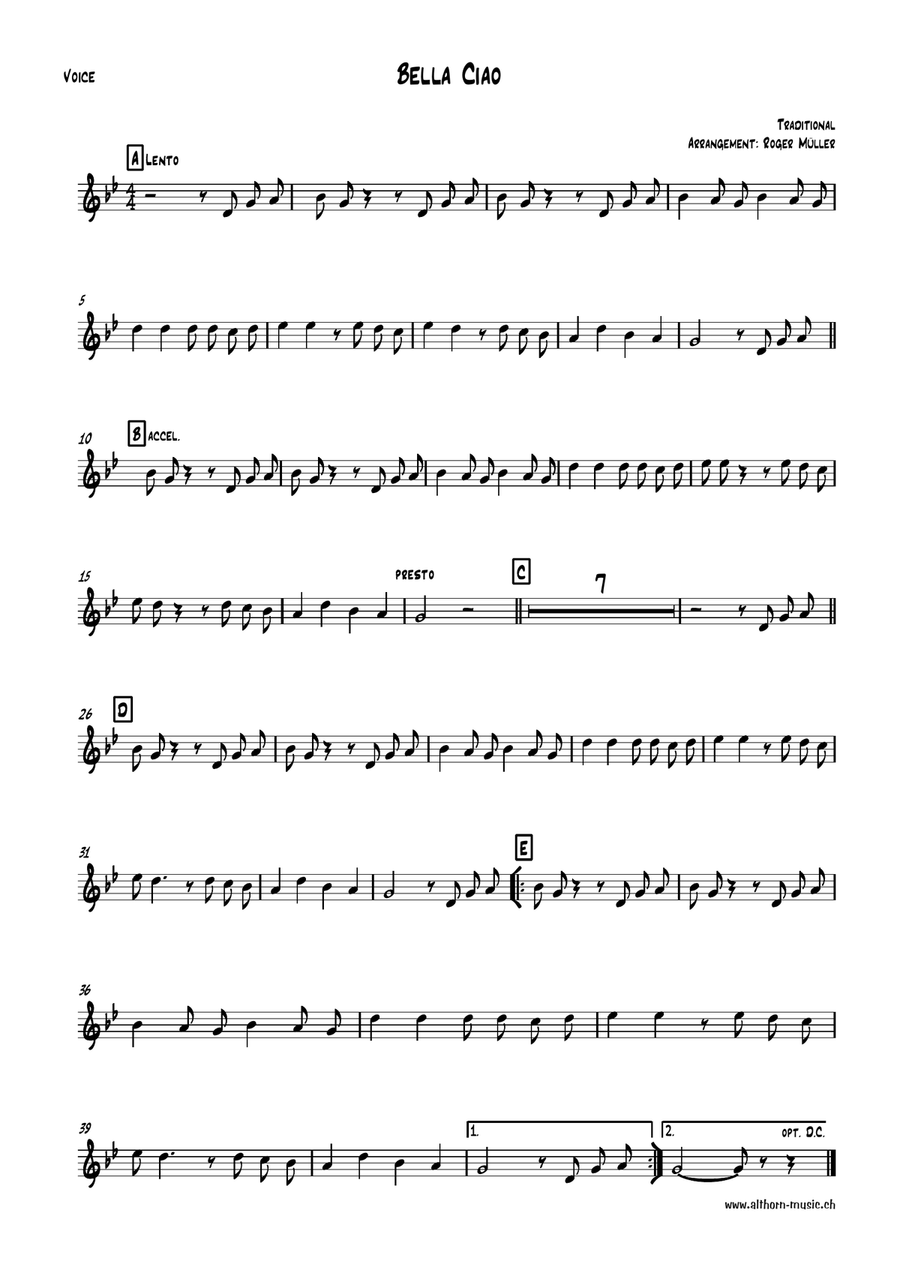 Bella Ciao Large Ensemble scores gallery preview page 6