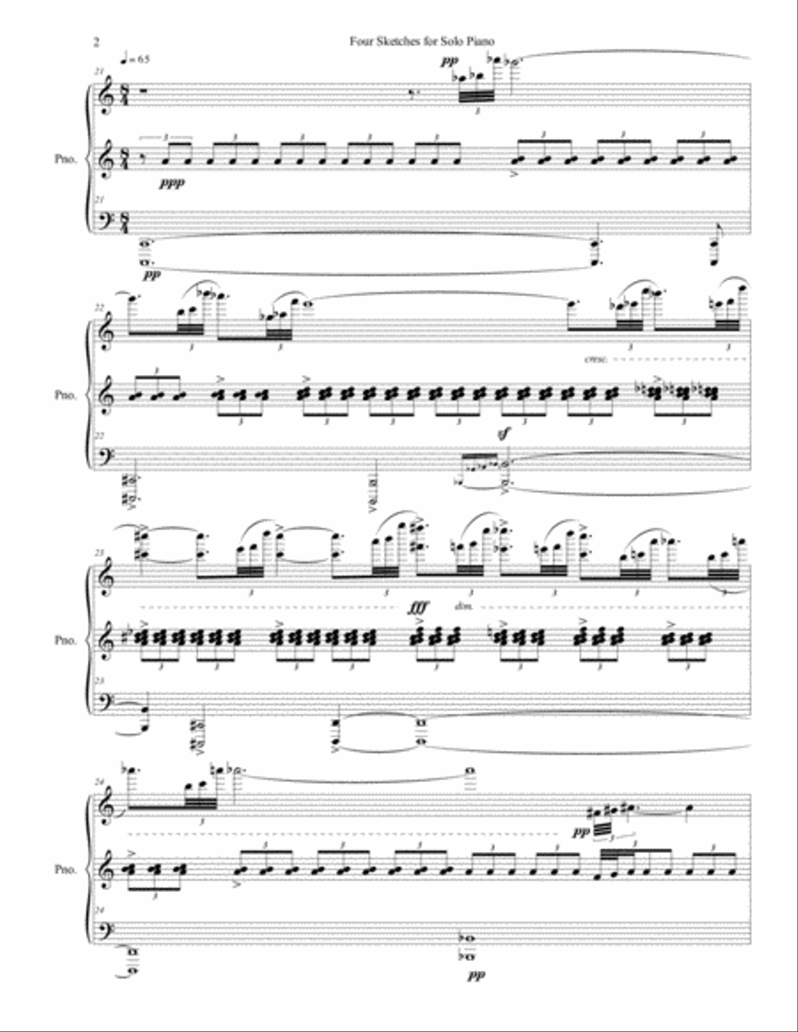 Four sketches for solo piano Piano Solo scores gallery preview page 2