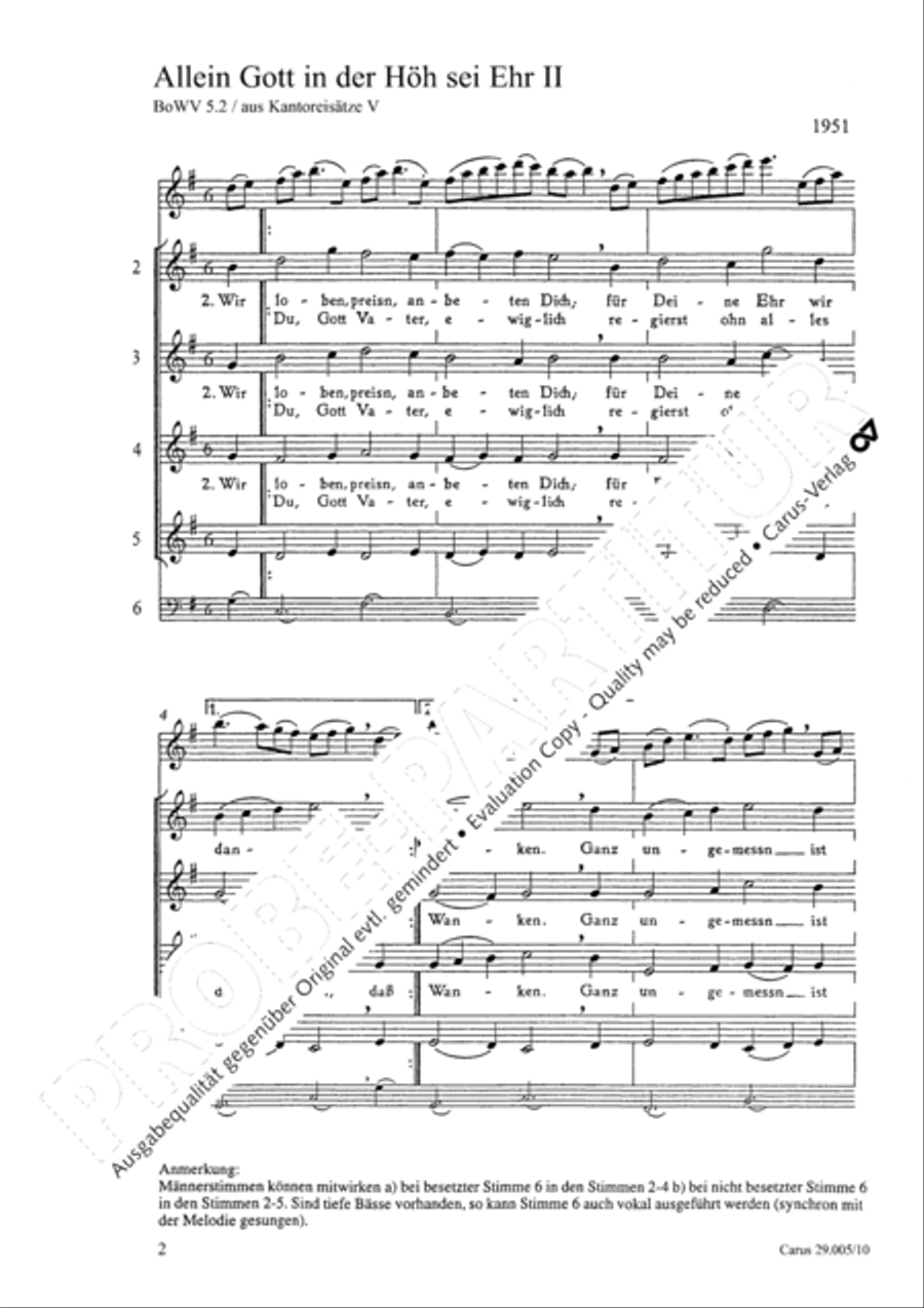 To God on high alone be praised (Allein Gott in der Hoh sei Ehr) SSAA scores gallery preview page 3
