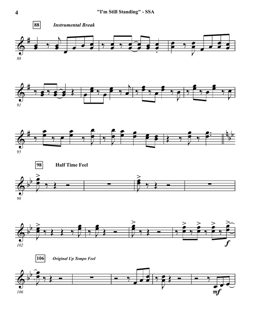 I'm Still Standing Concert Band scores gallery preview page 4