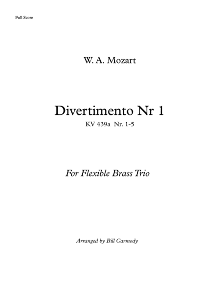 Mozart Divertimento Nr. 1 (K. 439a) Flexible Brass Tro