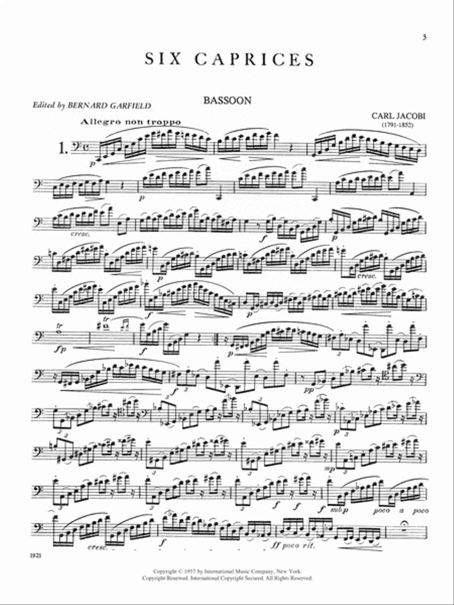 Six Caprices Six Caprices Bassoon Solo scores gallery preview page 2