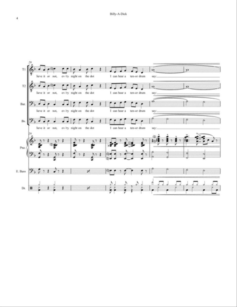 Billy A Dik The Ballad Of The Lonesome Drums Small Ensemble scores gallery preview page 4