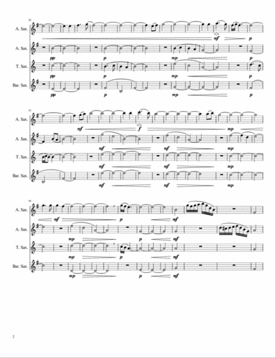 Soaring Solemn Woodwind Quartet scores gallery preview page 2