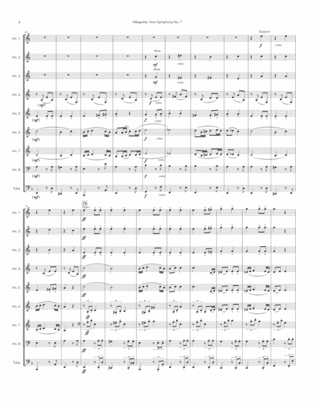Allegretto from Symphony 7 for Horn Choir image number null
