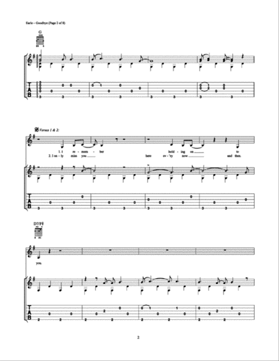 Goodbye Electric Guitar scores gallery preview page 2