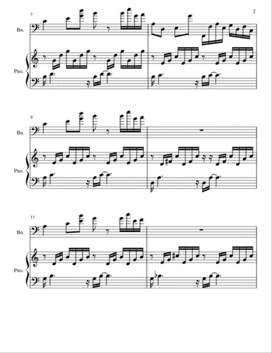 Prelude In C Variation Piano, Vocal, Guitar scores gallery preview page 2
